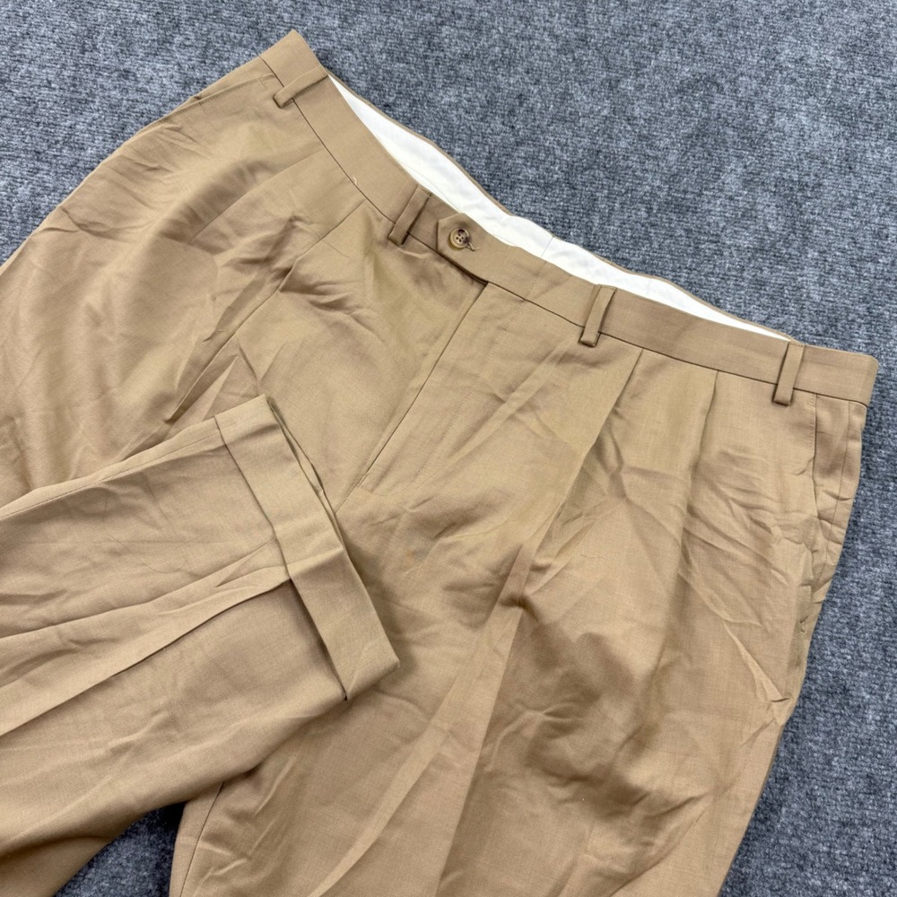 American Living Dress Pants 44W x 30L Tan Pleated 100% Wool Men's